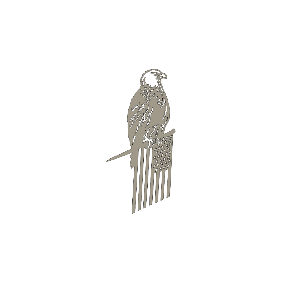 Eagle & American Flag Tree Stake