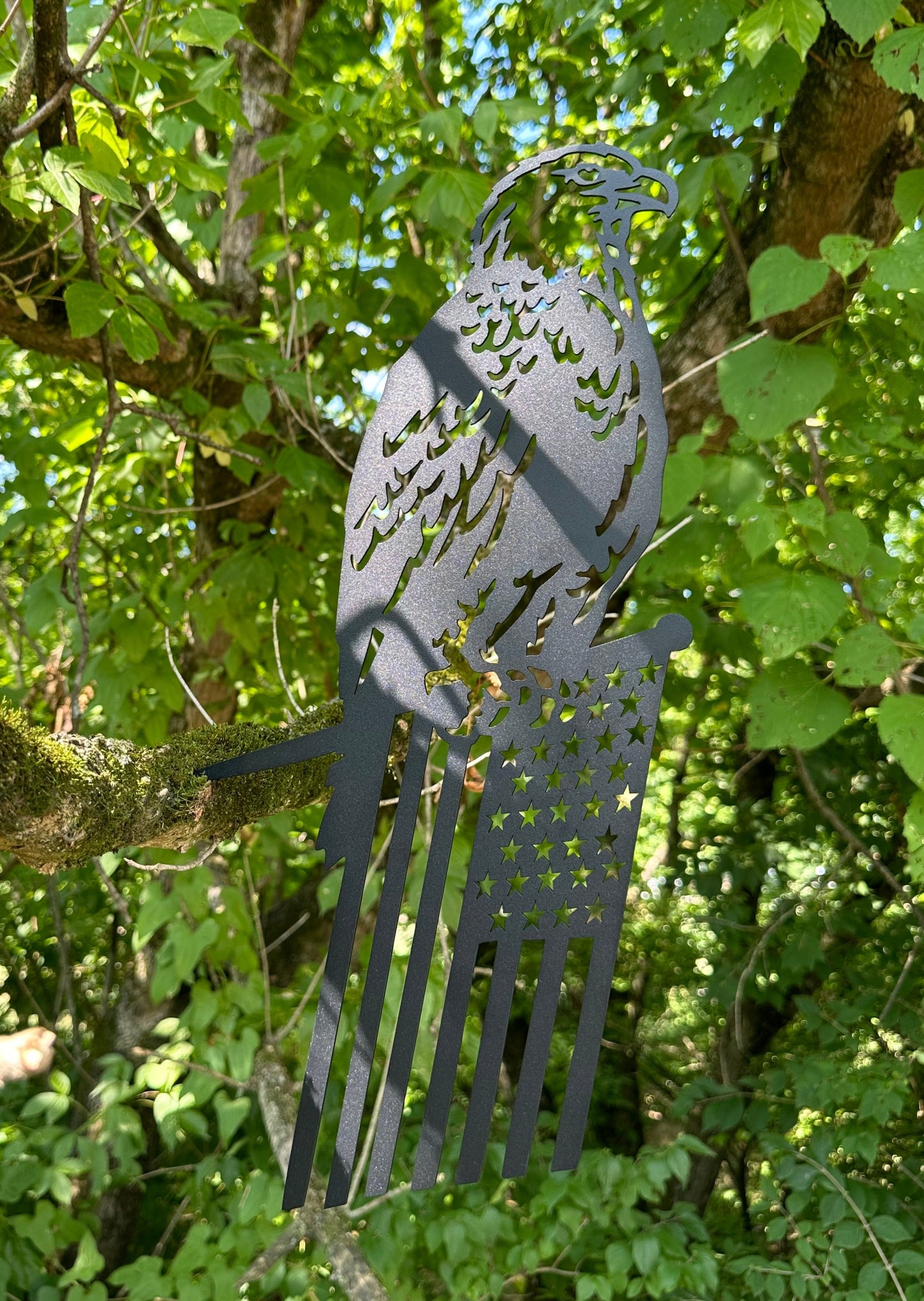 Eagle & American Flag Tree Stake