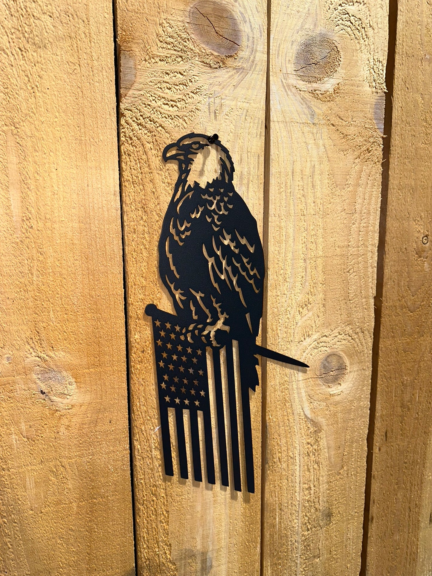 Eagle & American Flag Tree Stake