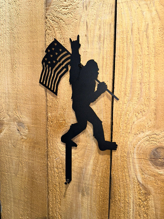 Patriotic Bigfoot Yard Stake